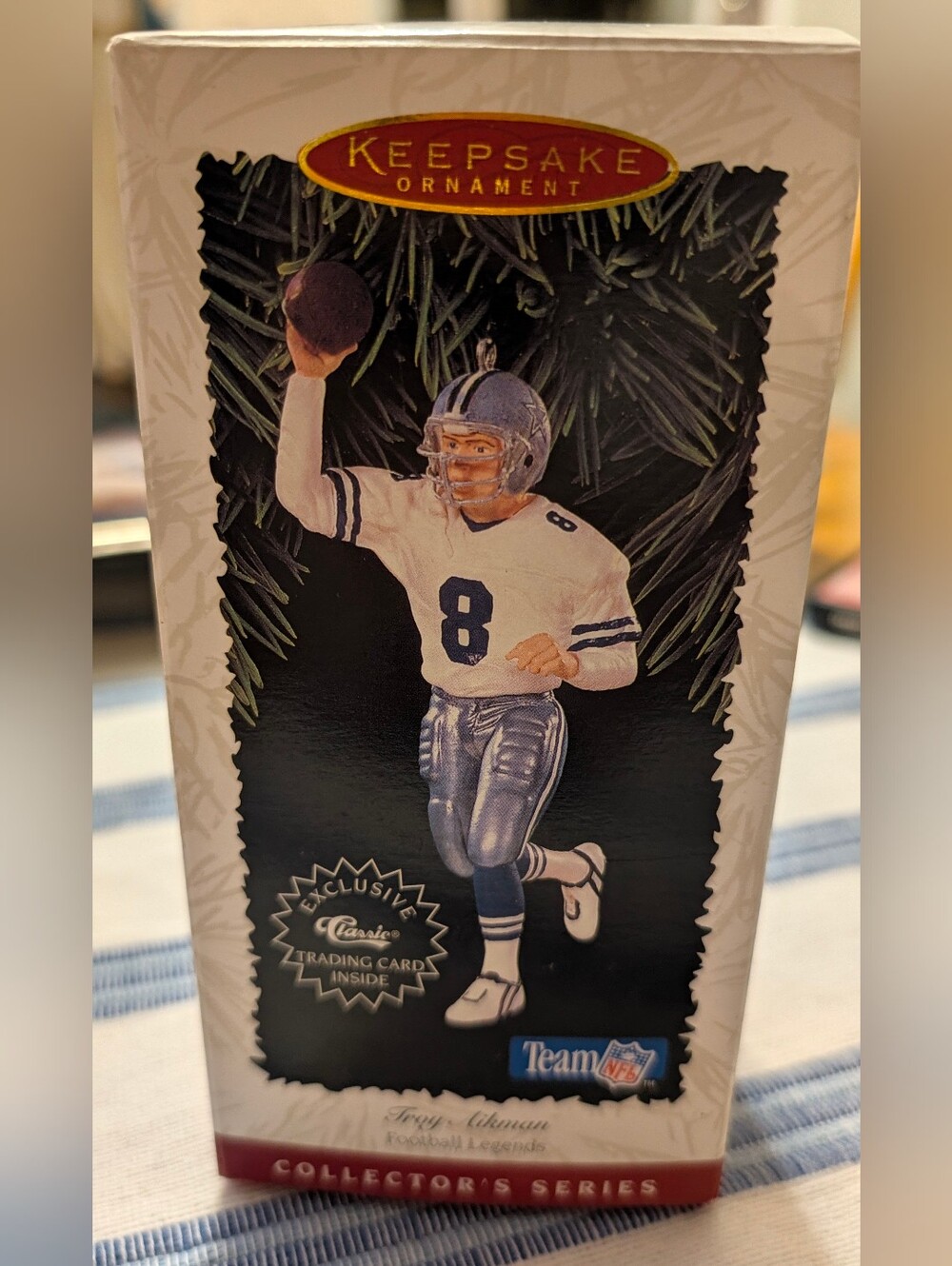 Hallmark Troy Aikman Ornament 1996 Football Legends #2 Dallas Cowboys